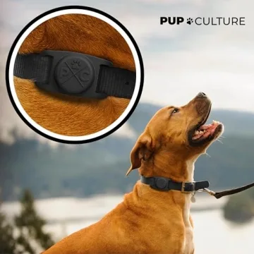 Pup Culture AirTag Dog Collar Holder for Tracking Pets