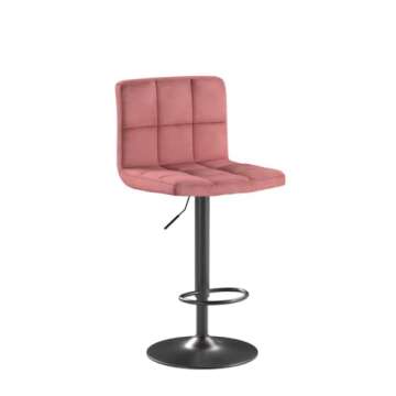 DUHOME Velvet Bar Stools Set of 2 Adjustable Pink