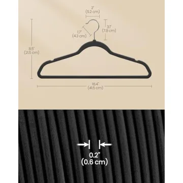 SONGMICS Velvet Hangers - Non-Slip, Space-Saving 100 Pack