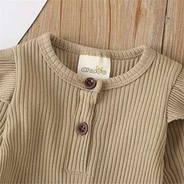 Gouldenhui Winter Newborn Baby Boy Girl Long Sleeve Romper Solid Ribbed Clothes Unisex Infant Cotton Button Jumpsuit One Piece Outfit