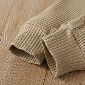 Gouldenhui Winter Newborn Baby Boy Girl Long Sleeve Romper Solid Ribbed Clothes Unisex Infant Cotton Button Jumpsuit One Piece Outfit
