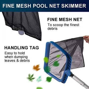 Fine Mesh Pool Cleaning Kit - Durable Skimmer & Brush Combo