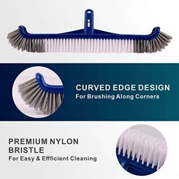 Fine Mesh Pool Cleaning Kit - Durable Skimmer & Brush Combo