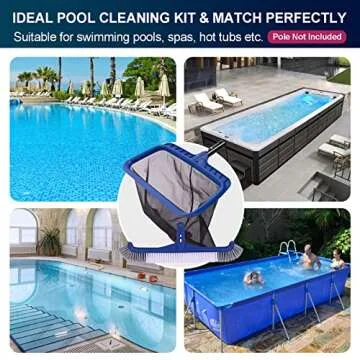 Fine Mesh Pool Cleaning Kit - Durable Skimmer & Brush Combo