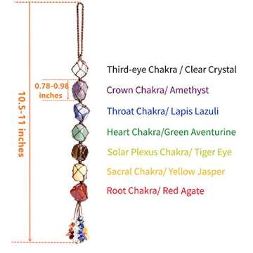7 Chakra Gemstones Healing Feng Shui Crystals Window Car Decorations Hanging Ornament Dowsing Pendulum Good Luck Home Decoration for Reiki Yoga Meditation