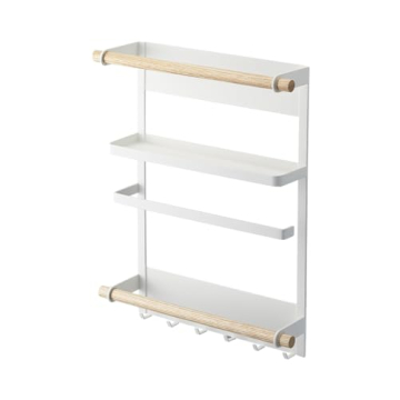 Yamazaki Home Tosca Magnetic Kitchen Storage Rack – Refrigerator Organizer Wall Holder