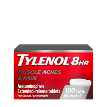 Tylenol 8 Hour Muscle Aches & Pain, 650 mg Extended-Release Acetaminophen Tablets for Muscle and Joi...