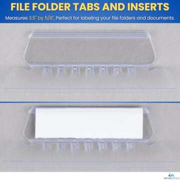 1InTheOffice Clear Hanging Folder Tabs, and Inserts 3-1/2" x 5/8", 50/Pack (3 1/2")