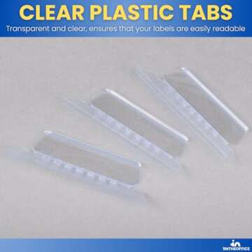 1InTheOffice Clear Hanging Folder Tabs, and Inserts 3-1/2" x 5/8", 50/Pack (3 1/2")