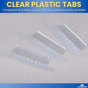 1InTheOffice Clear Hanging Folder Tabs, and Inserts 3-1/2" x 5/8", 50/Pack (3 1/2")