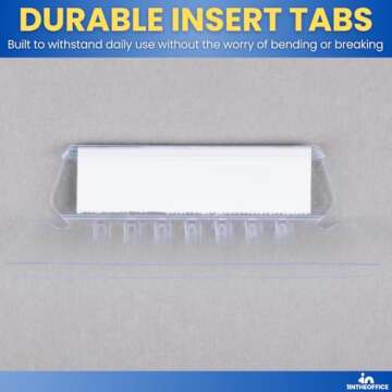 1InTheOffice Clear Hanging Folder Tabs, and Inserts 3-1/2" x 5/8", 50/Pack (3 1/2")