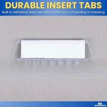 1InTheOffice Clear Hanging Folder Tabs, and Inserts 3-1/2" x 5/8", 50/Pack (3 1/2")