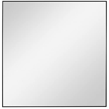 Alexo 28 Inch Matte Black Square Mirror for Home Design