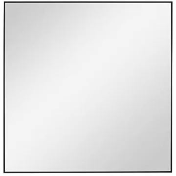 Alexo 28 Inch Matte Black Square Mirror for Home Design