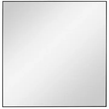 Alexo 28 Inch Matte Black Square Mirror for Home Design