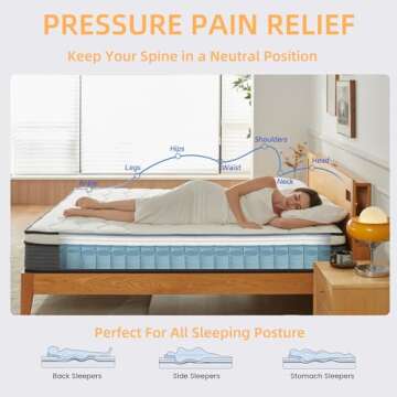 Review Queen Mattress, 10 Inch Queen Size Mattress in a Box,Memory Foam Hybrid Mattress,with Individ...