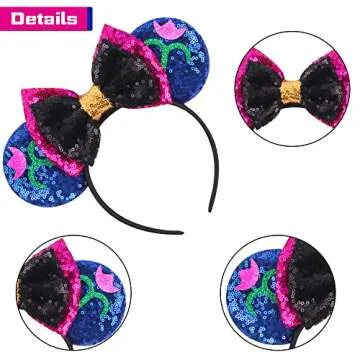 MADO Mouse Ears Headband for Women, Princess Hair Accessories for Adults and Kids (Anna)