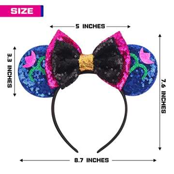 MADO Mouse Ears Headband for Women, Princess Hair Accessories for Adults and Kids (Anna)