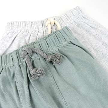 HonestBaby Multipack Honest Pants Joggers Pull on 100% Organic Cotton for Infant Baby and Toddler, B...
