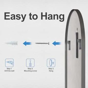 Heymirro Arched Mirror 30 x 40 Inch Bathroom Mirrors with Black Aluminum Alloy Matte Framed,Wall Mirror for Bedroom,Vanity,Entryway Hall,Living Room