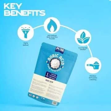 Ecoxall Boric Acid Fine Powder - Effective Cleaner & Deodorizer