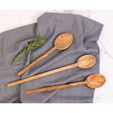 Eddingtons Spoon Cooking Utensil Sets, 13.75-Inch, Olive Wood