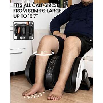 RENPHO Shiatsu Foot Massager with Heat, FSA & HSA Eligible, Foot and Calf Massager Focus on Foot Health, Deep Kneading Massager for Plantar Fasciitis Relief, Fits Men's Sizes up to 14