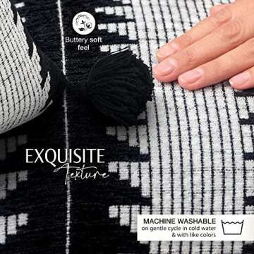 INSPIRED IVORY Decorative Throw Pillow Covers - Set of 3 Modern Pillow Cases – Square Cushion Cover for Sofa Couch Farmhouse Décor - 18x18 Inch - Onyx Collection