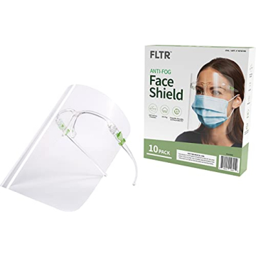 FLTR Anti-Fog Face Shields – 10-Pack for Protection