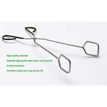 Hiash 16 Inch Extra Long Stainless Steel Kitchen Scissor Tongs, Non-Slip Comfortable Red Grip, Heat Resistant for BBQ and Cooking