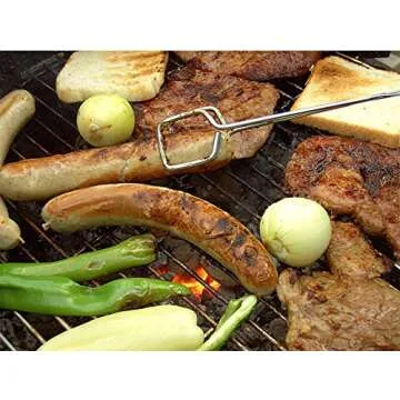 Hiash 16 Inch Extra Long Stainless Steel Kitchen Scissor Tongs, Non-Slip Comfortable Red Grip, Heat Resistant for BBQ and Cooking