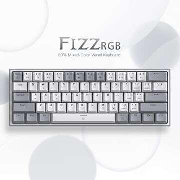 Redragon K617 Fizz 60% Wired RGB Mechanical Keyboard – Hot-Swap Compact Design for Gamers