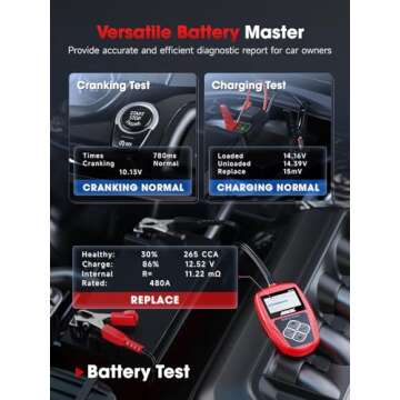 ANCEL BA101 Car Battery Tester - 12V Digital Automotive Diagnostic Tool