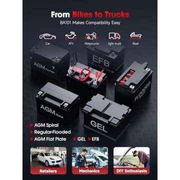 ANCEL BA101 Car Battery Tester for Automotive and Marine Use