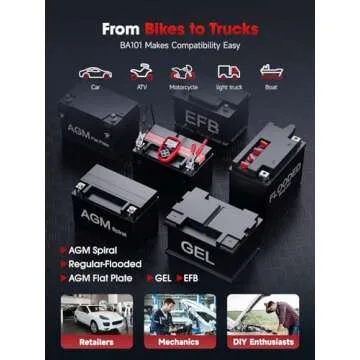 ANCEL BA101 Car Battery Tester for Automotive and Marine Use