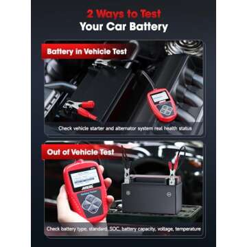 ANCEL BA101 Car Battery Tester for Automotive and Marine Use