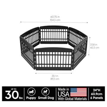 IRIS USA 24" Dog Playpen - Customizable, Durable, Indoor/Outdoor