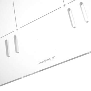 russell+hazel Acrylic Monthly Wall Calendar, Clear and Gold-Tone, Includes Wet Erase Markers and Mounting Hardware, 24” x 24” x .25”, Model Number: 44624