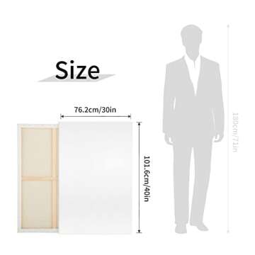 Large Canvas for Painting 30x40 - Pre Stretched Cotton