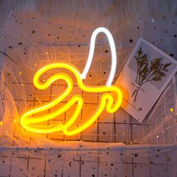 Vagusicc Banana Neon Signs - LED Wall Decor for Kids' Room