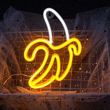 Banana Neon Sign - Fun LED Wall Decor for Any Occasion