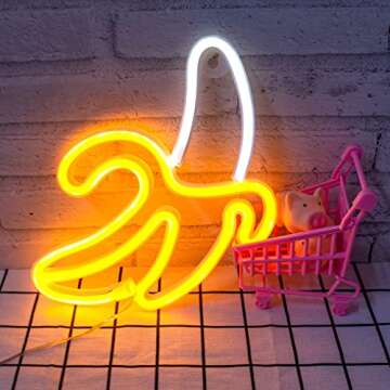 Banana Neon Sign - Fun LED Wall Decor for Any Occasion