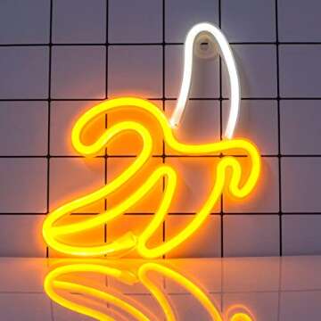 Banana Neon Sign - Fun LED Wall Decor for Any Occasion