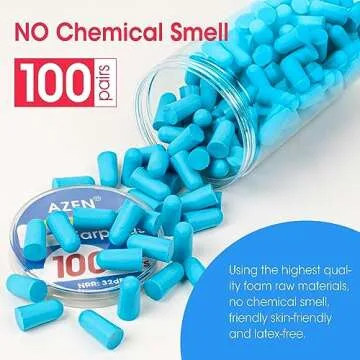 AZEN Soft Foam Ear Plugs for Ultimate Noise Reduction