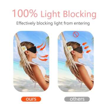 Sleep Mask 3D Eye Mask for Sleeping 100% Light Blocking Eye Covers with Adjustable Strap Night Blindfold for Women Memory Foam Pink