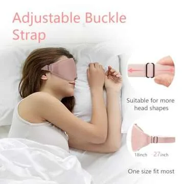 Sleep Mask 3D Eye Mask for Sleeping 100% Light Blocking Eye Covers with Adjustable Strap Night Blindfold for Women Memory Foam Pink