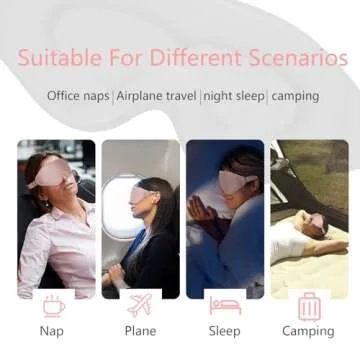 Sleep Mask 3D Eye Mask for Sleeping 100% Light Blocking Eye Covers with Adjustable Strap Night Blindfold for Women Memory Foam Pink