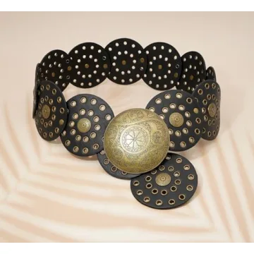 Buywis Boho Wide Disc Belt for Stylish Women