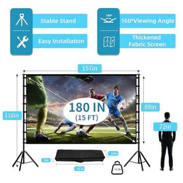 TOWOND 180" Portable Outdoor Projector Screen