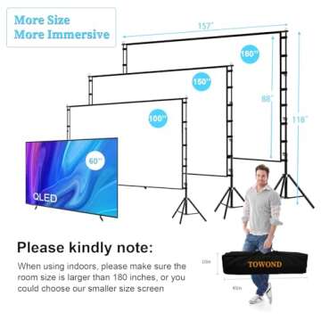 TOWOND 180" Portable Outdoor Projector Screen